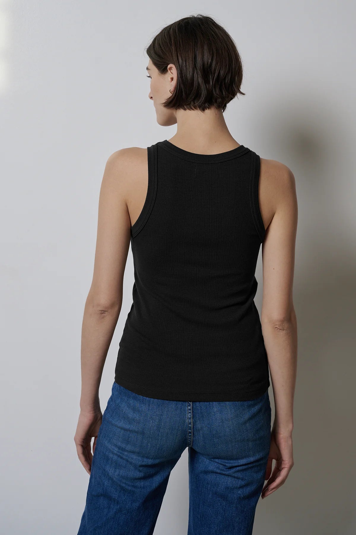 Velvet Modal Rib Tank | White + Black