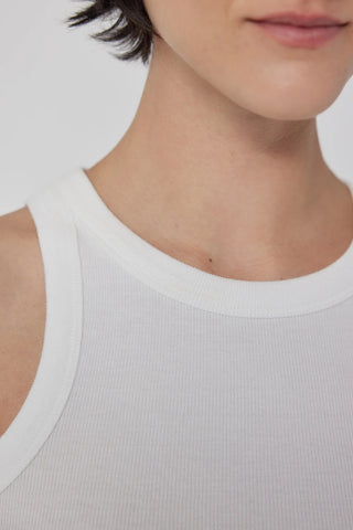 Velvet Modal Rib Tank | White + Black