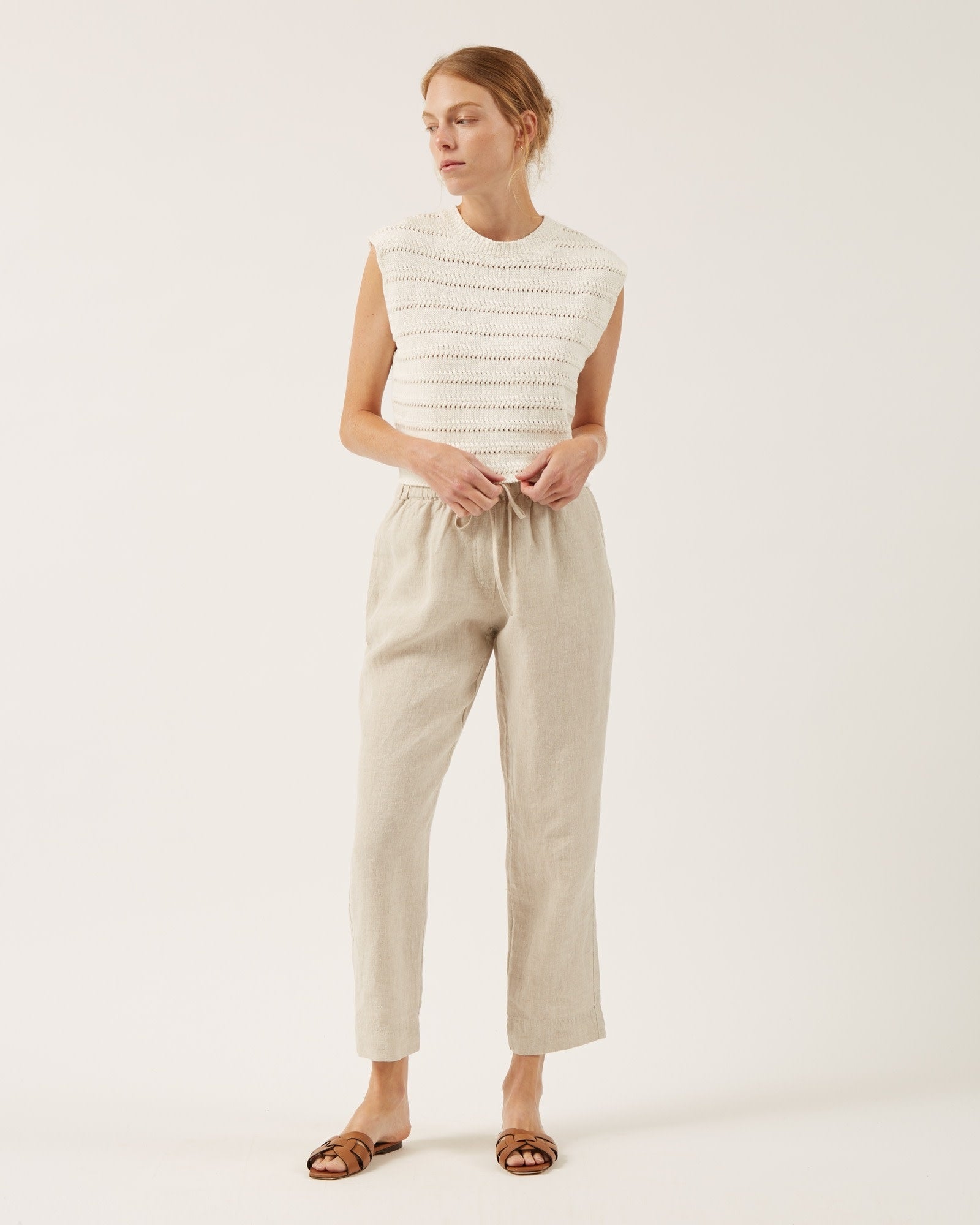 Naif Allen 100% Linen Pant | Oat