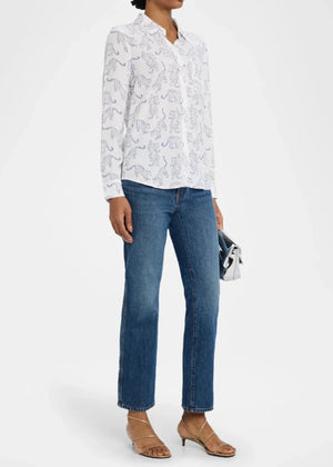 Rails Kathryn Button-Front Blouse | Cobalt Jaguar