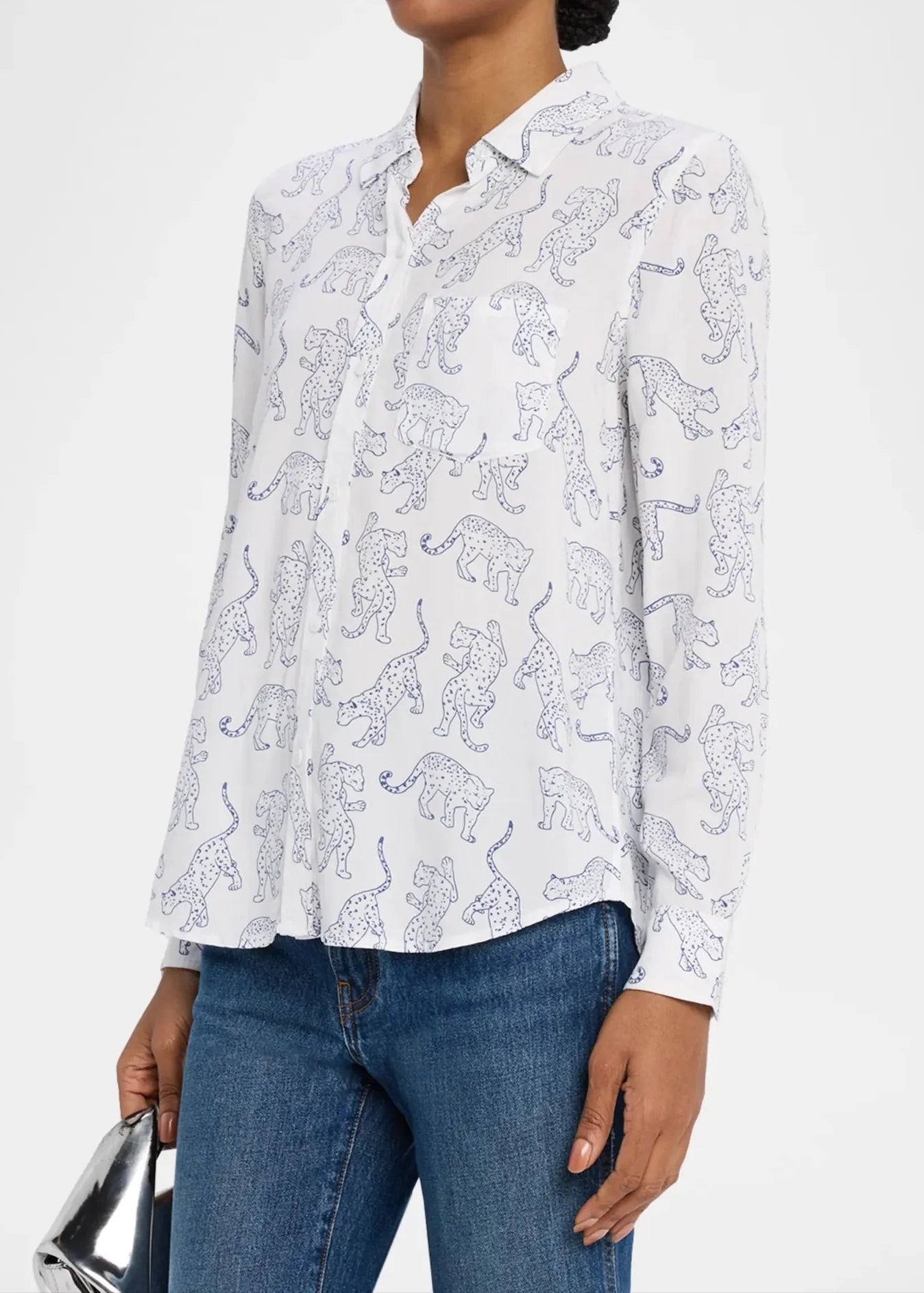 Rails Kathryn Button-Front Blouse | Cobalt Jaguar