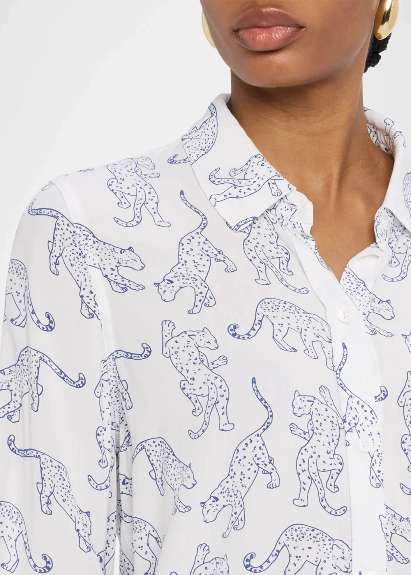 Rails Kathryn Button-Front Blouse | Cobalt Jaguar