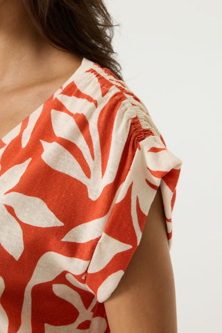 Garcia Printed T-Shirt | Paprika + Brown