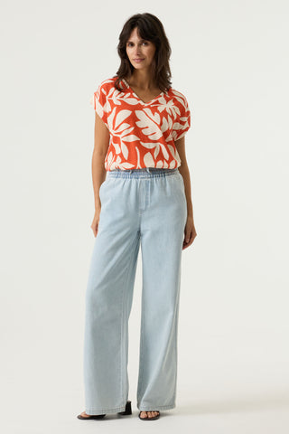 Garcia Printed T-Shirt | Paprika + Brown