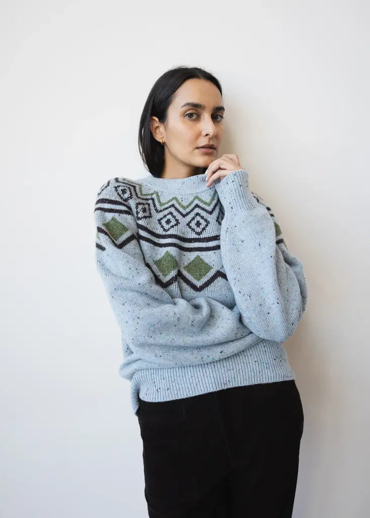 Paper Label Elisha Sweater | Cream Blue Combo