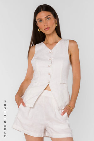 Velvet Heart Pisces Button Top | Optic White