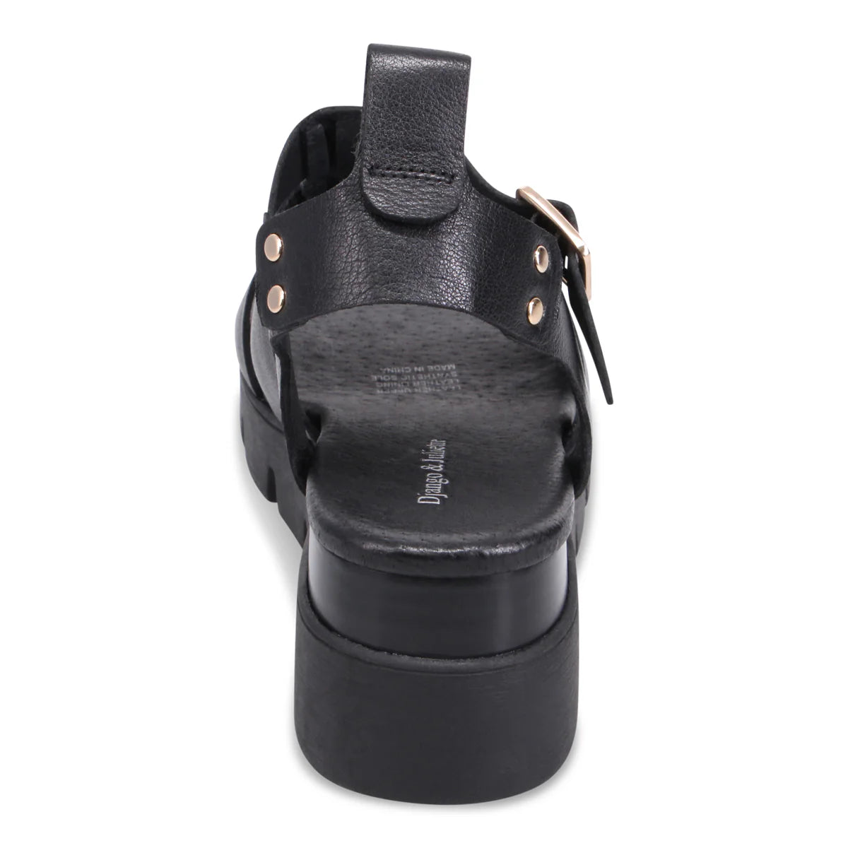 Django & Juliette Relie Leather Sandals | Black