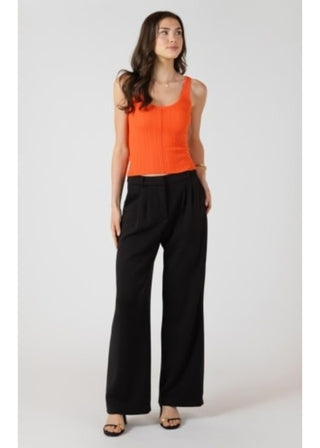 Room 34 Scuba Knit Trouser | Black & Matte Pearl