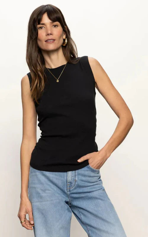 Sanctuary Ribbed Ruched Tank | Black, White, Sage