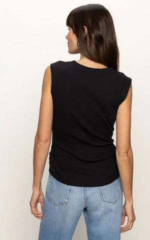 Sanctuary Ribbed Ruched Tank | Black, White, Sage
