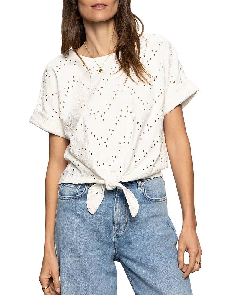 Sanctuary 100% Cotton All Day Eyelet Tee | White