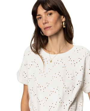 Sanctuary 100% Cotton All Day Eyelet Tee | White