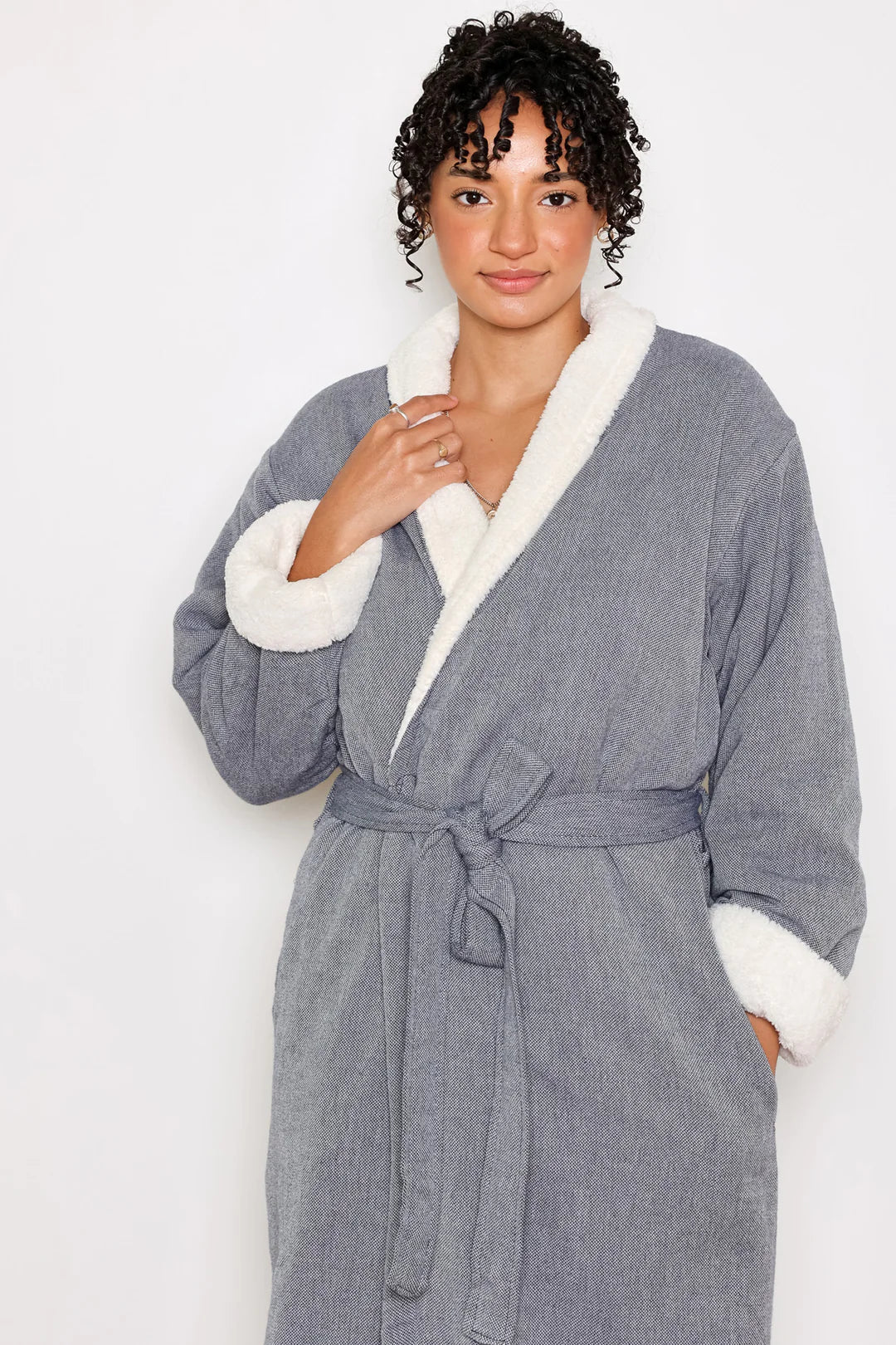 Tofino Towel Nordic Robe | Sand, Navy + Grey