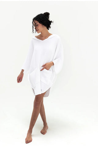 Tofino Towels The Cocoon Poncho | Grey, Seashell & Tan