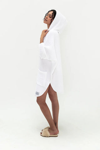 Tofino Towels The Cocoon Poncho | Grey, Seashell & Tan