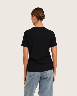 Boody Ribbed Crewneck T-Shirt | Black + White