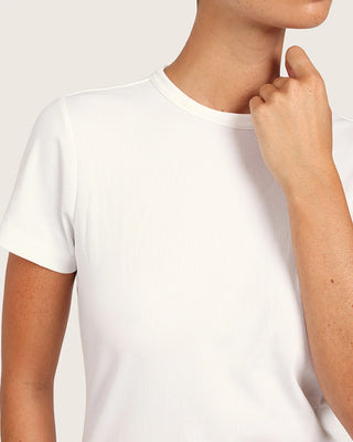 Boody Ribbed Crewneck T-Shirt | Black + White