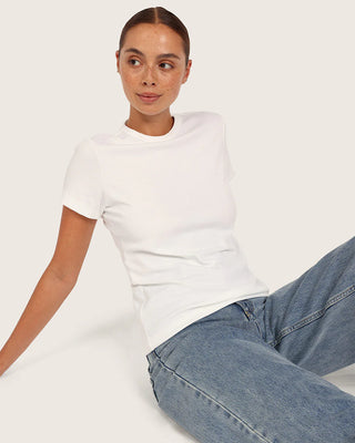 Boody Ribbed Crewneck T-Shirt | Black + White