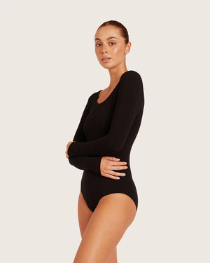 Boody Long Sleeve Body Suit | Black