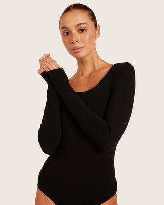 Boody Long Sleeve Body Suit | Black