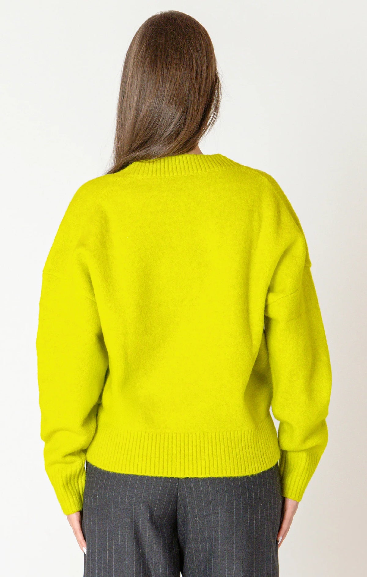 Dex Soft Rib Trim Sweater | Lime