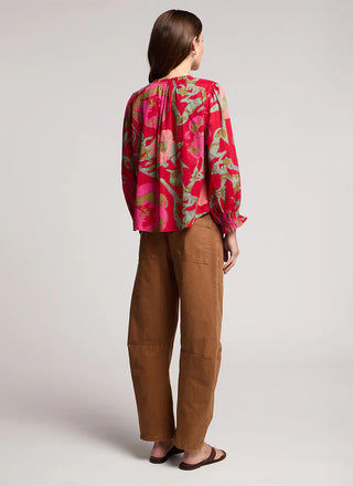 Velvet Printed Avena 07 Blouse | Rose Vines