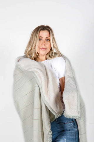 Tofino Towel The Everest Throw | Grey + Sage