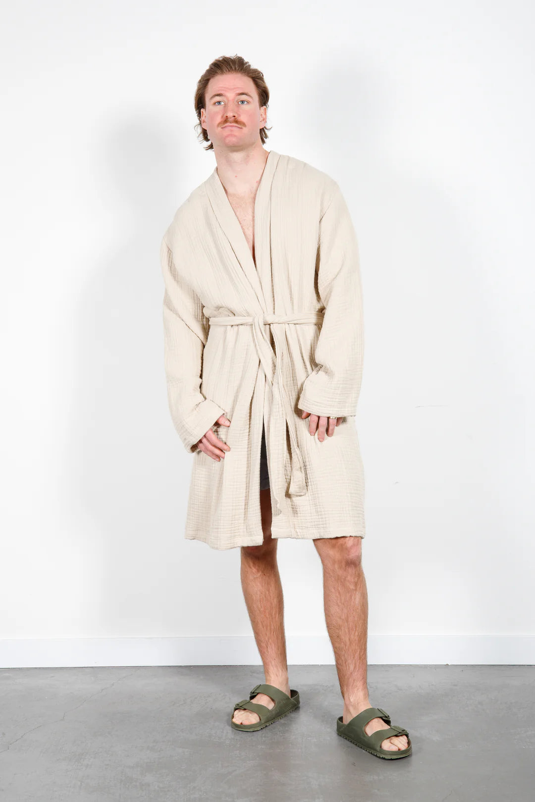 Tofino Towel The Quest Muslin Robe | Beige + Seashell