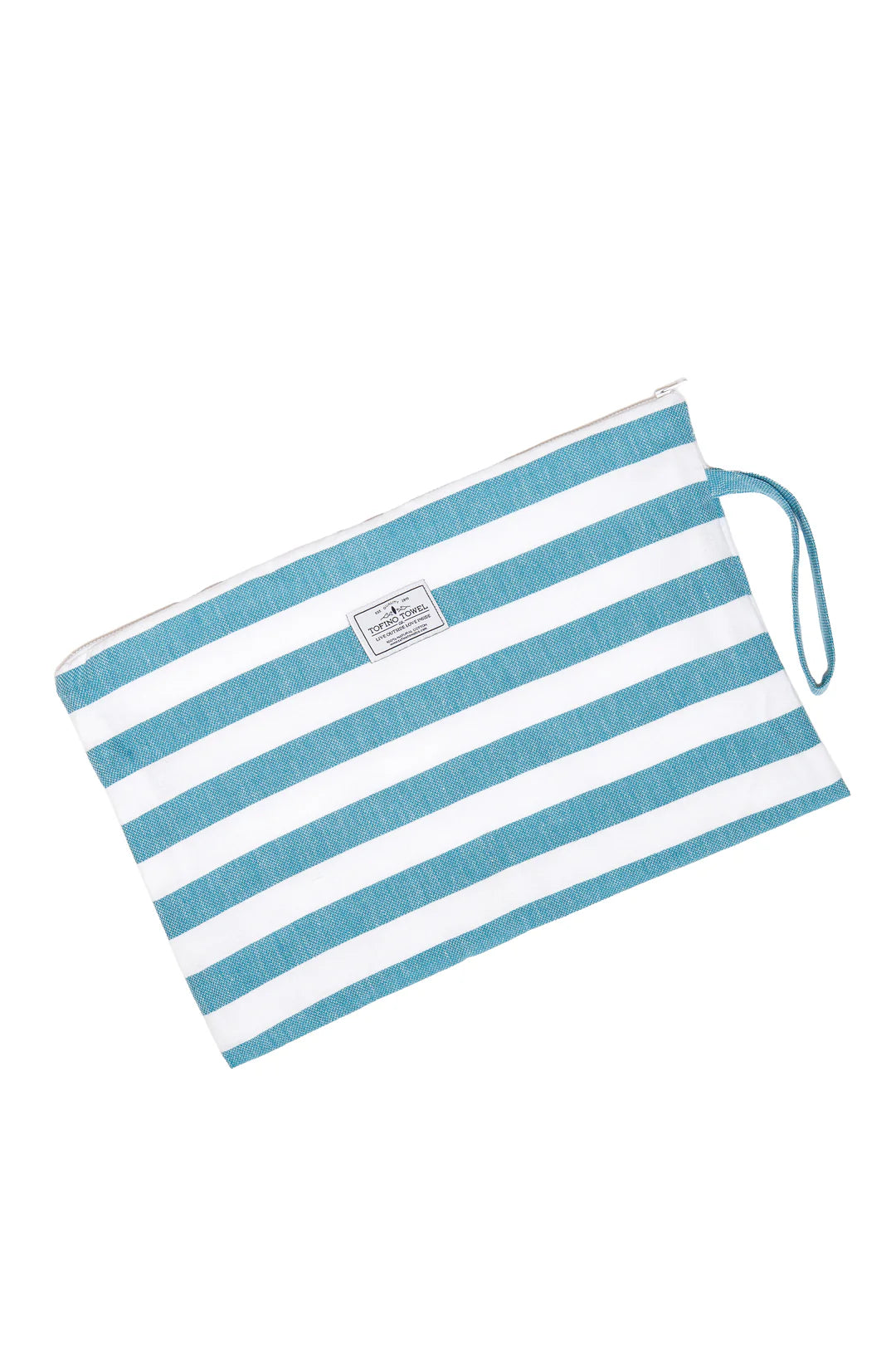 Tofino Towel The Mira Wet Dry Zip Pouch Large | Aqua + Coral