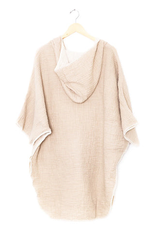 Tofino Towels The Cocoon Poncho | Grey, Seashell & Tan
