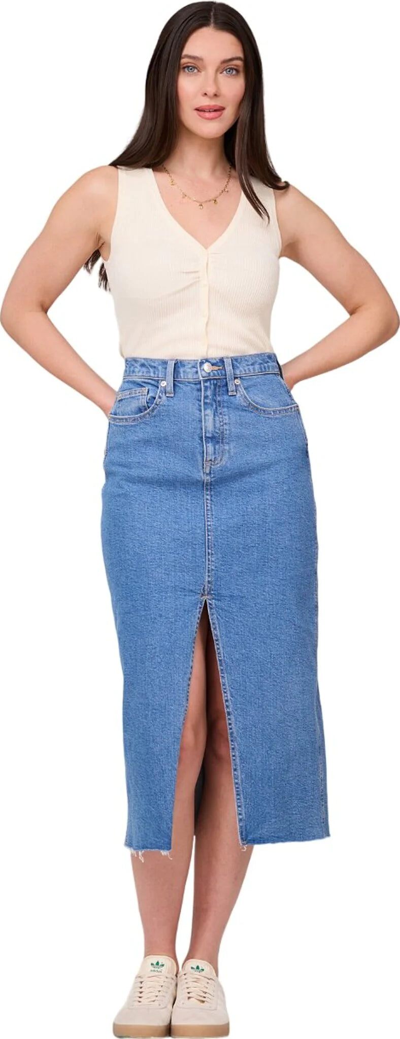 Yoga Jeans High Waist Denim Skirt Fancy That The Roundstone