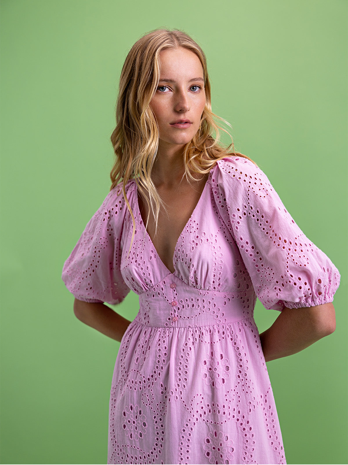 Sanctuary Maxi Eyelet Dress  Pink - Fancy That & The Roundstone