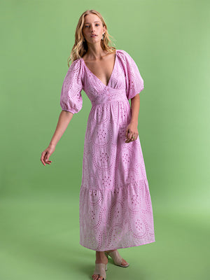 Sanctuary Maxi Eyelet Dress | Pink