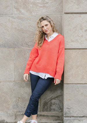 Shannon Passero Milan Pullover | Lime, White, Coral