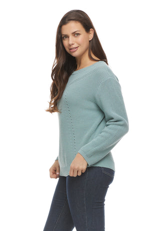 French Dressing Jeans Shaker Stitch Sweater (Tan, Teal)