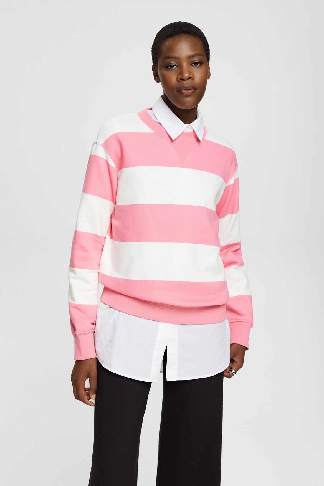 Esprit Striped Sweatshirt Pink