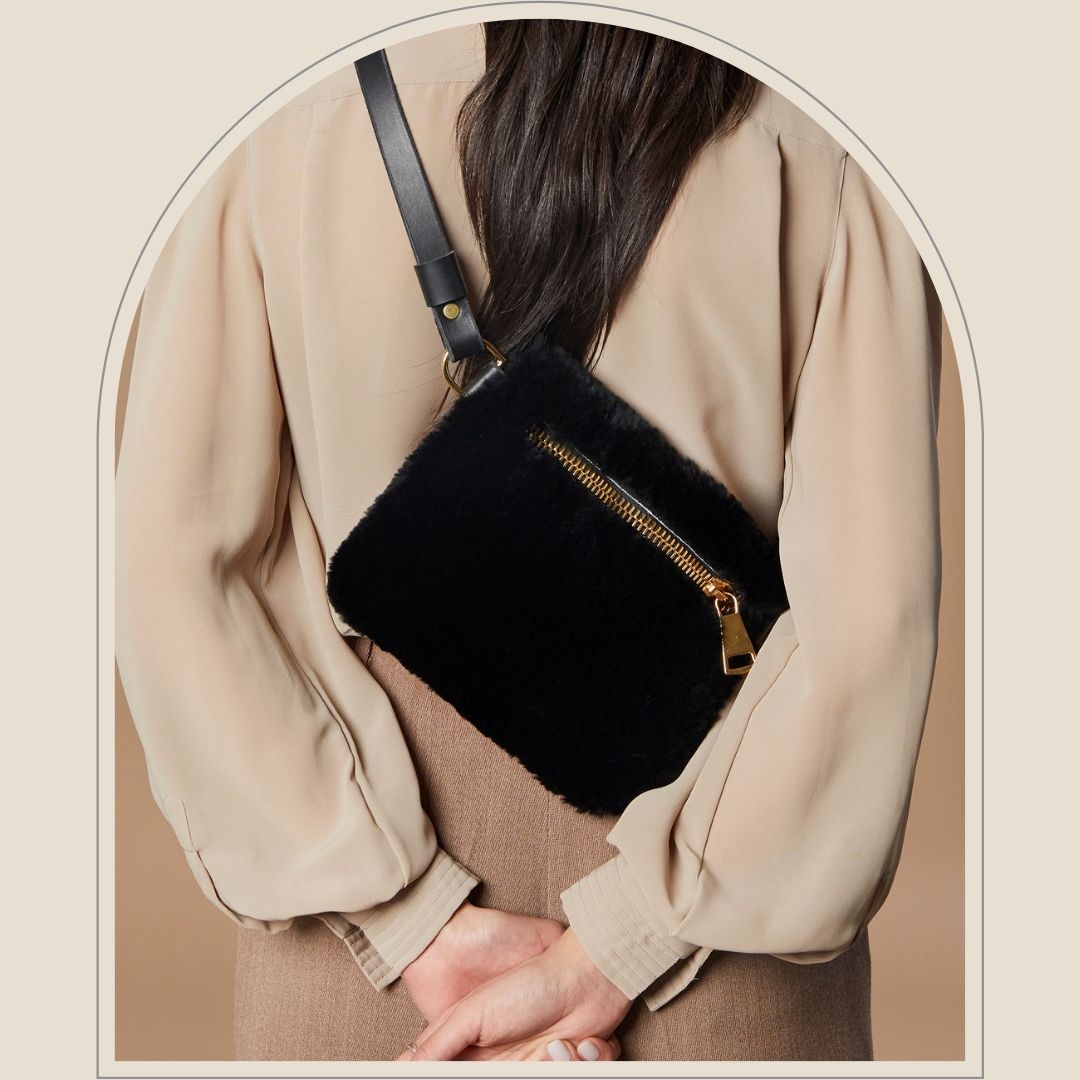 Your Bag of Holding Classic Shearling Fanny Pack - Black