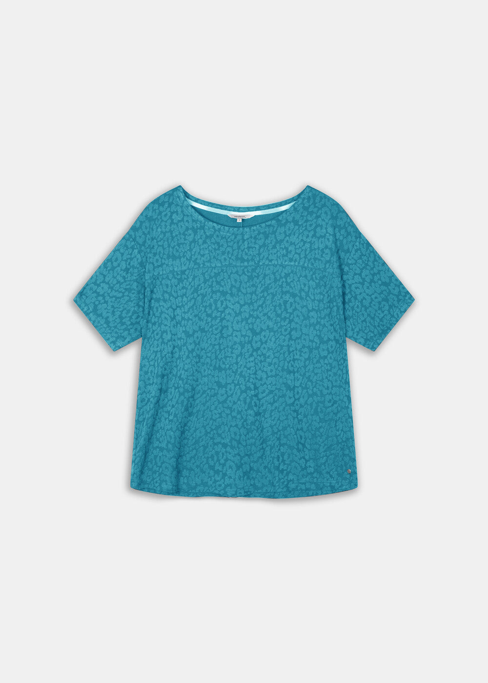 Sandwich Boat Neck Blouse | Teal