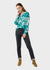 Sandwich Flower Print Blouse | Teal