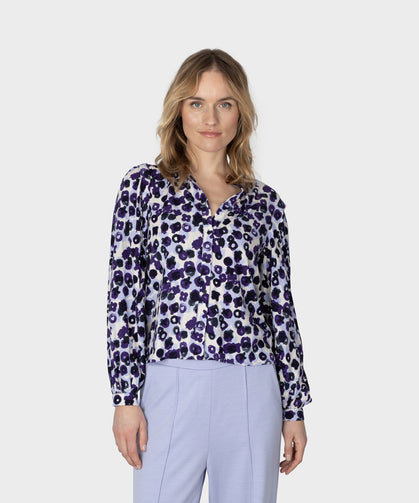 Sandwich Mess Print Blous | Baby Lavender