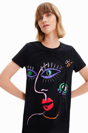 Desigual Art Face T-Shirt Dress | Black