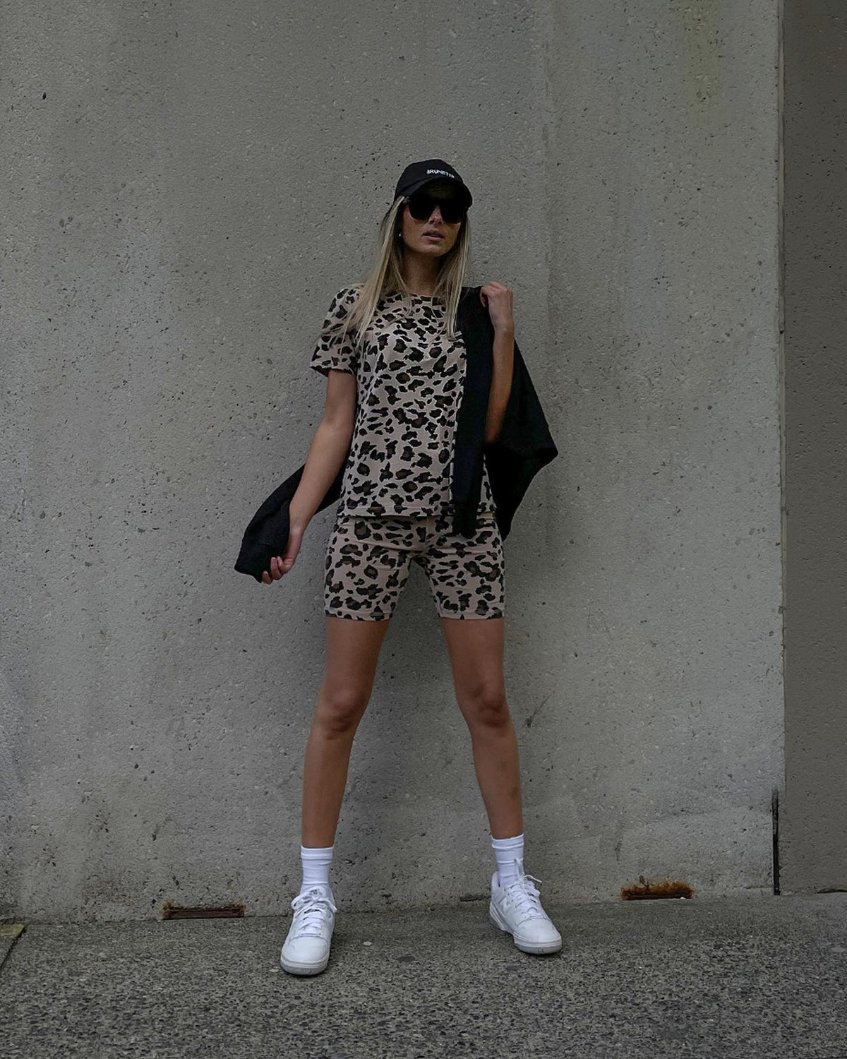 Brunette The Label Leopard Biker Shorts | Tan + Slate