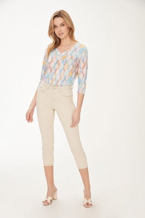 French Dressing Jeans Olivia Slim Capri | Blue, Pink, Green, Almond & Gold