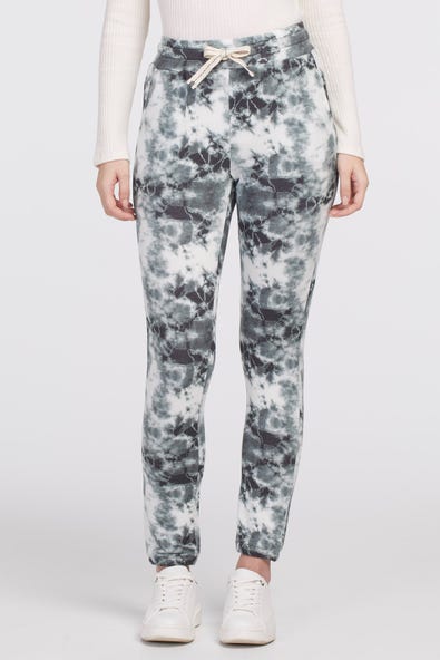 Tribal Tie Dye Pull-On Jogger in Dark Forest