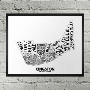 Kingston Ontario Neighbourhood Typography City Map Print | 11" x 14"