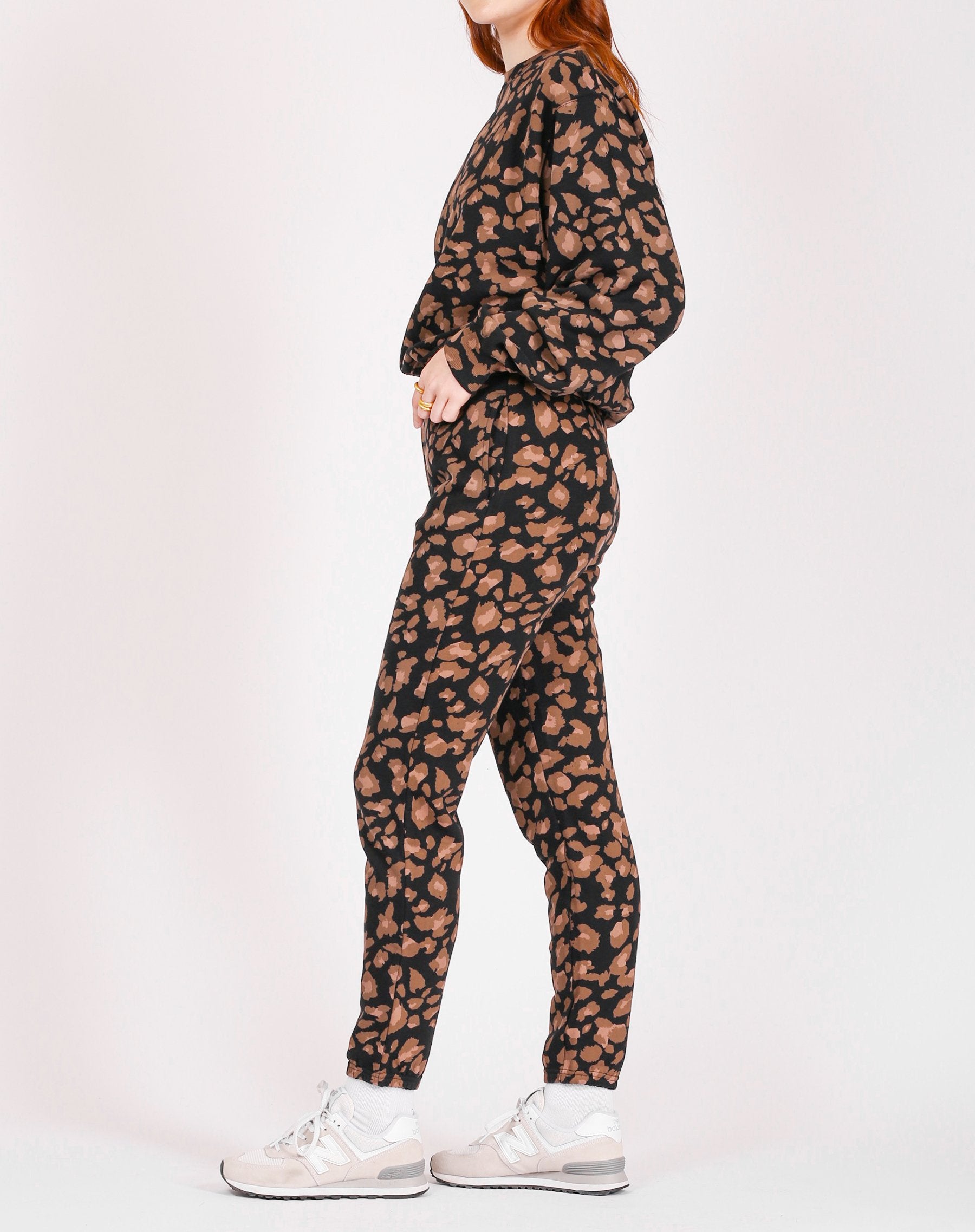 Brunette The Label Best Friend High Rise Jogger | Leopard