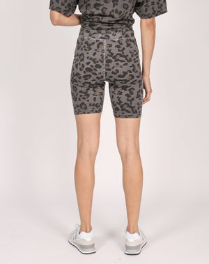 Brunette The Label Leopard Biker Shorts | Tan + Slate