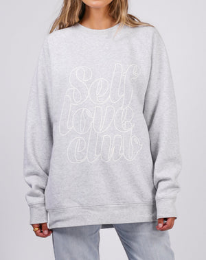 Brunette The Label 'Self Love Club' Big Sister Crew Neck Sweatshirt (Black, Grey)
