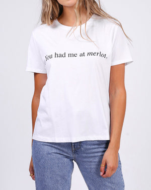 Brunette The Label "You Had Me At Merlot" Classic Tee | Black + White