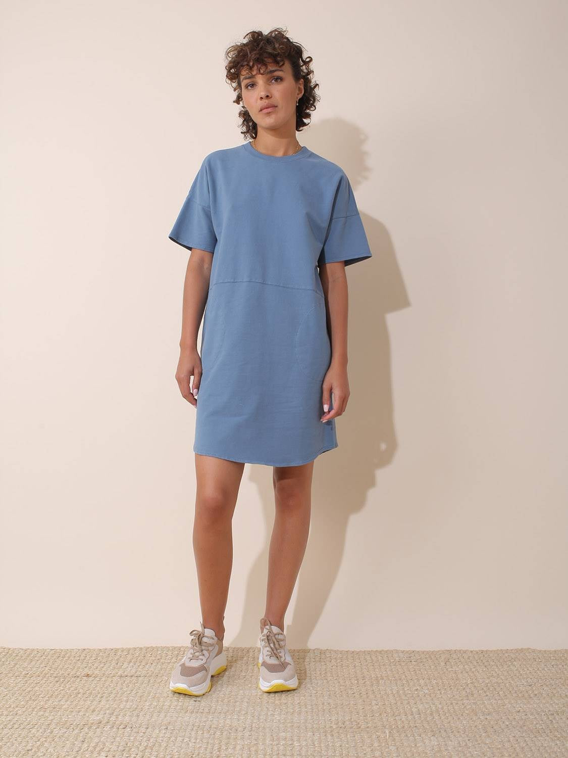 Indi & Cold Organic Cotton Dress | Clay & Blue